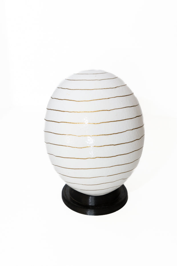 Decoupage_Ostrich_Egg_Shell_White_with_Gold_stripe 