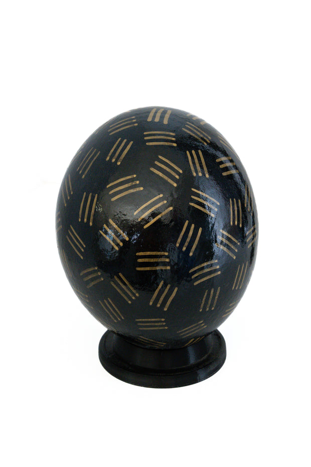 Decoupage_Ostrich_Egg_Shell_Black_with_Stripes