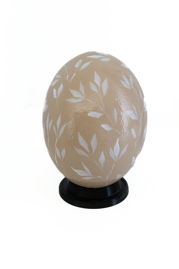 Decoupage_Ostrich_Egg_Shell_Cream_with_leafs