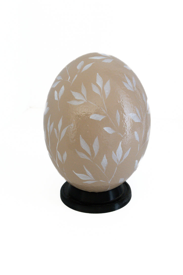 Decoupage_Ostrich_Egg_Shell_Cream_with_leafs
