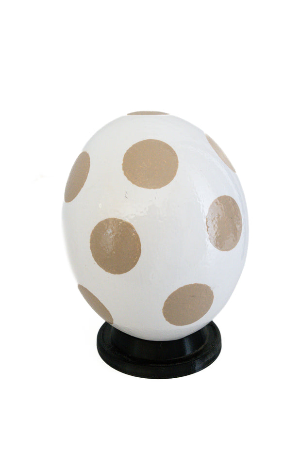 Decoupage_Ostrich_Egg_Shell_White_with_Gold_Polka dots