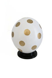 Decoupage_Ostrich_Egg_Shell_White_with_Gold_polka_dots