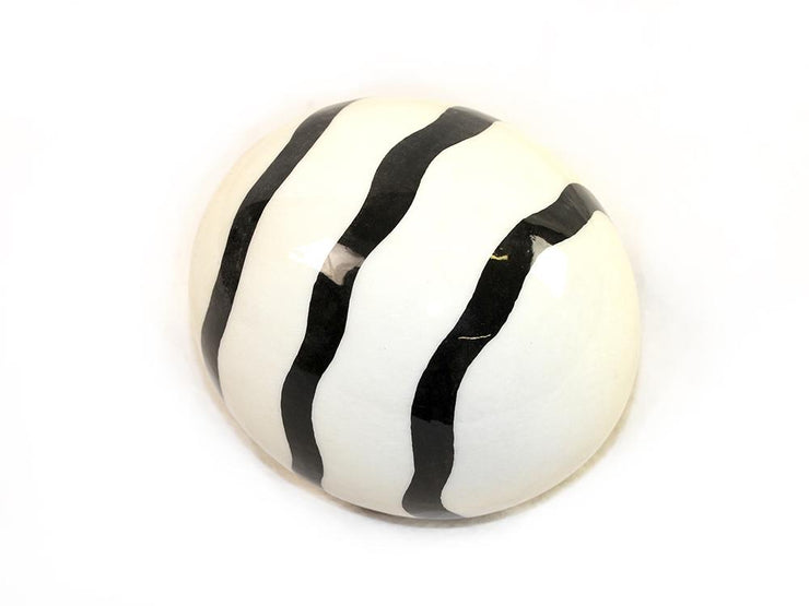 Decoupage Ostrich Egg Shell (Black Curly Stripes) - Ostrich Africa